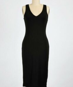 Midi Bodycon Dress-Blk