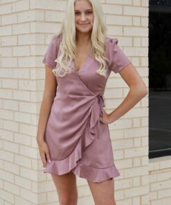 Ruffle Satin Dress