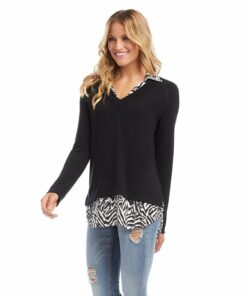 Layered Sweater Zebra