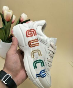 GUCCI RHYTON PRINT LEATHER SNEAKER