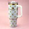 Louis Vuitton Tumblers - 40oz Stainless Steel Insulated Tumbler with Handle and Straw