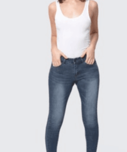 Lola Jeans- Alexa Dan High Rise Ankle Skinny in Distressed Antique Blue