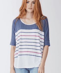 Another Love- Mimi Relaxed Vintage Tee in Stripe Dark Denim