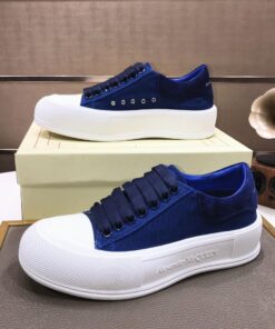 Alexander Mcqueen Navy Deck Lace-up Plimsoll Sneaker