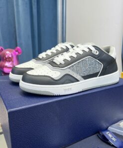 Dior B27 Low Top Sneaker Anthracite Ruthenium Colored Oblique Jacquard Gray White