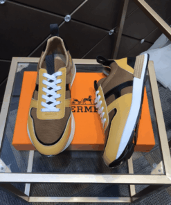 Hermes 2021 new men's color block sneakers