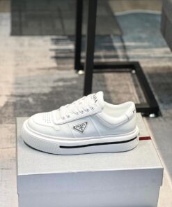 Prada Downtown Triangle Logo White Sneaker