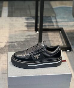 Prada Downtown Triangle Logo Black Sneaker