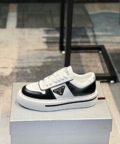 Prada Milano Downtown Leather White Black Sneaker