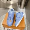 Louis Vuitton LV Trainer Grained Calf Leather Blue Best Quality