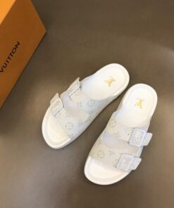 Louis Vuitton Damier Bom Dia Flat Comfort Mule In White