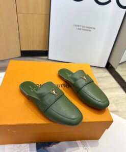 Louis Vuitton LV Capri Open Back Mule Loafer In Green, Women