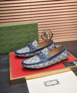 Gucci Loafer With Horsebit GG Canvas In Blue