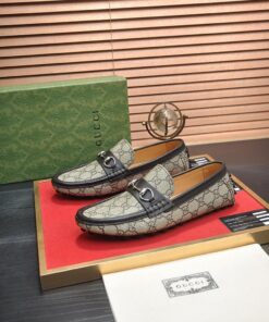 Gucci Loafer With Horsebit GG Canvas In Beige