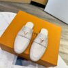 Louis Vuitton Capri Open Back Loafer In White Grain Calfskin