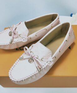 Louis Vuitton Gloria Flat Loafer Monogram Embossed Cowhide In Light Pink