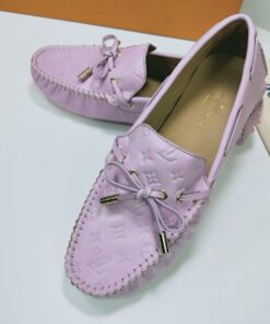 Louis Vuitton Gloria Flat Loafer Monogram Embossed Cowhide In Purple