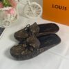 Louis Vuitton Gloria Open Back Flat Loafer Monogram Cowhide In Brown