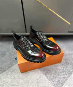 Louis Vuitton Louis Loafer In Black Wine Damier Pattern