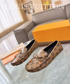 Louis Vuitton Gloria Flat Loafer In Khaki/Orange