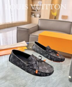Louis Vuitton Gloria Flat Loafer In Black/Orange