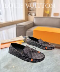 Louis Vuitton Gloria Flat Loafer In Damier Black/Orange