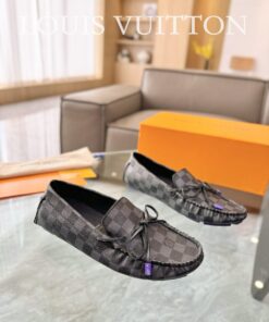 Louis Vuitton Gloria Flat Loafer In Damier Black/Purple
