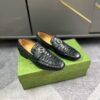 Gucci G Interlocking Loafer In Crocodile Black