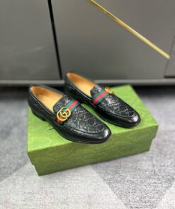 Gucci GG Debossed With Debossed Monogram Loafer In Black