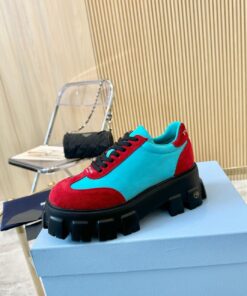 Prada thick-sole genuine leather shoes for couples
