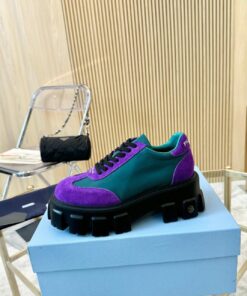 Prada thick-sole genuine leather shoes for couples
