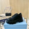 Prada thick-sole genuine leather shoes for couples