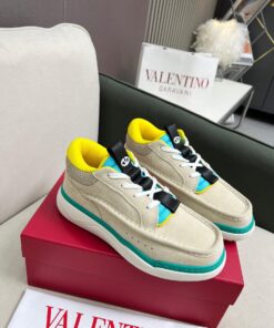VALENTINO CALFSKIN LEATHER MID-TOP RUNBOOT SNEAKER