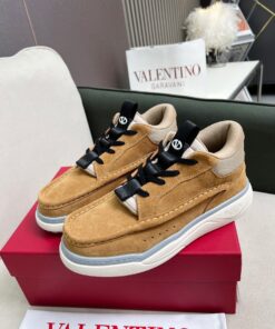 VALENTINO CALFSKIN LEATHER MID-TOP RUNBOOT SNEAKER