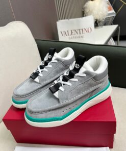 VALENTINO CALFSKIN LEATHER MID-TOP RUNBOOT SNEAKER