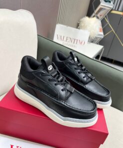 VALENTINO CALFSKIN LEATHER MID-TOP RUNBOOT SNEAKER