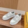FENDI Match Canvas and suede platform low-tops Sneakers