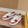 FENDI Match Canvas and suede platform low-tops Sneakers