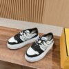 FENDI Match Canvas and suede platform low-tops Sneakers