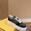FENDI Match Canvas and suede platform low-tops Sneakers