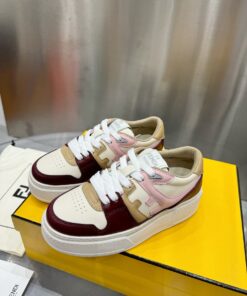 FENDI Match leather platform low-tops sneakers