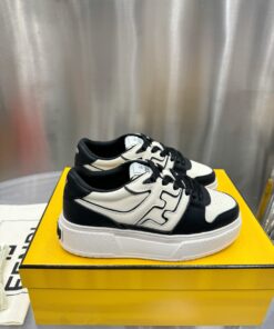 FENDI Match leather platform low-tops sneakers