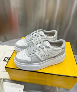 FENDI Match leather platform low-tops sneakers