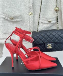 CHANEL Slingback Leather Heels Pumps