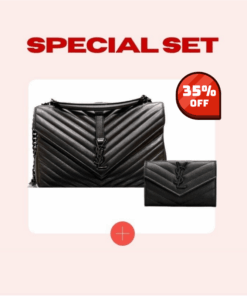 Special Set Saint Laurent: College Large Chain Bag + Cassandre Matelasse Small Envelope Wallet