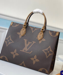 Louis Vuitton OnTheGo MM Monogram And Monogram Reverse Canvas For Women, Women's Handbags, Shoulder Bags 13.8in/35cm LV M45321
