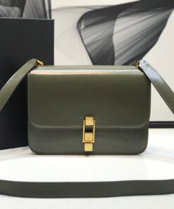 Saint Laurent Le Carre Satchel In Box Dark Green For Women 9in/23cm YSL