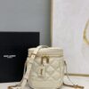 Saint Laurent 80's Vanity Bag In Carre-Quilted Grain De Poudre White For Women 6.4in/16.5cm YSL 649779DME279207