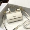 Dolce Gabbana Small Sicily Bag In Dauphine White For Women 7.5in/19cm DG BB7116A100180001
