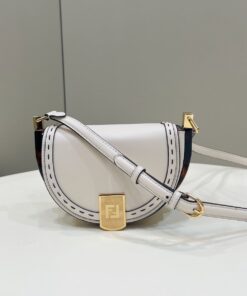 Fendi Moonlight Saddle White Bag For Woman 19cm/7.5in